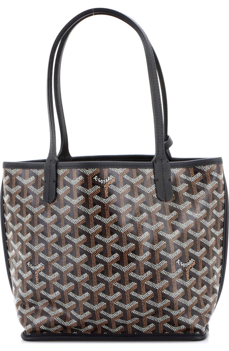 Pre-Owned Goyard Anjou Reversible Tote Coated Canvas Mini, Main, color, Black
