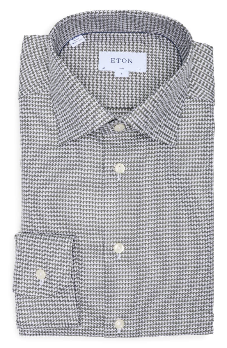 Eton Slim Fit Gingham Cotton Dress Shirt, Alternate, color, 
