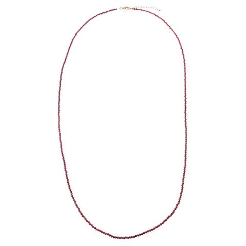 Burgundy Beaded Chain Necklace 36"