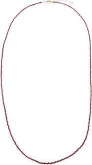 BY ADINA EDEN Burgundy Beaded Chain Necklace 36"