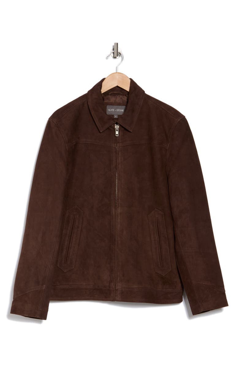 Slate & Stone Suede Zip Racer Jacket, Alternate, color,