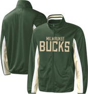 G-III SPORTS BY CARL BANKS Men's G-III Sports by Carl Banks Hunter Green Milwaukee Bucks Contender Wordmark Full-Zip Track Jacket