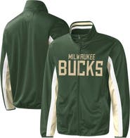 G-III SPORTS BY CARL BANKS Men's G-III Sports by Carl Banks Hunter Green Milwaukee Bucks Contender Wordmark Full-Zip Track Jacket
