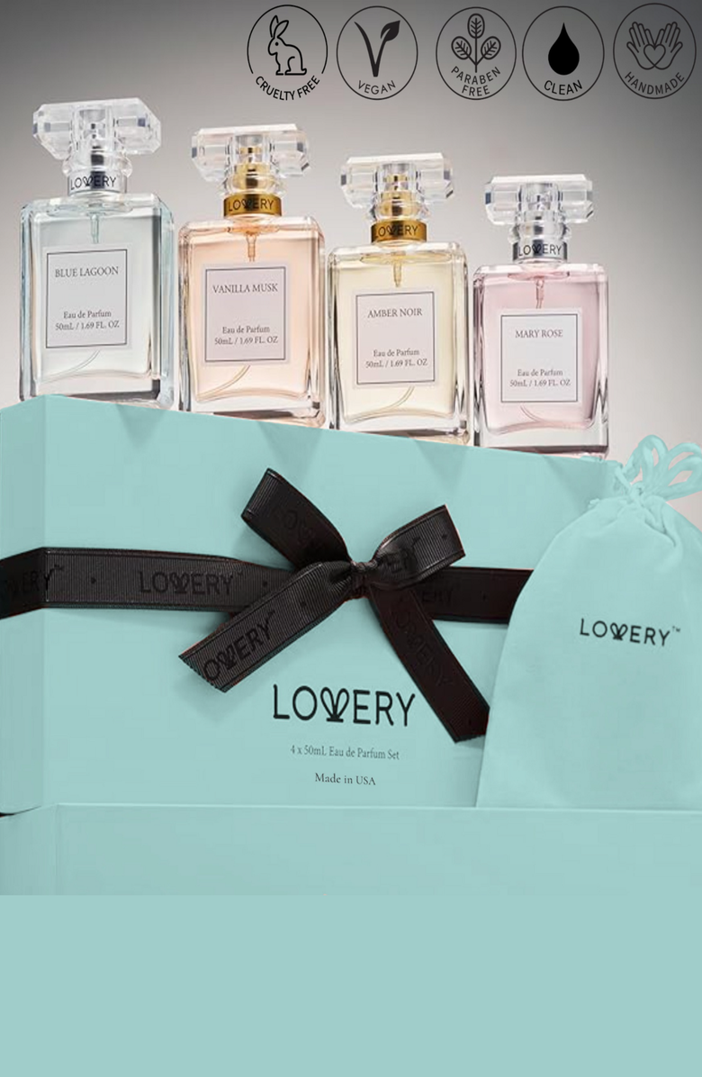 Lovery 4 Piece Floral Eau de Parfum Gift Set, Alternate, color, NO COLOR