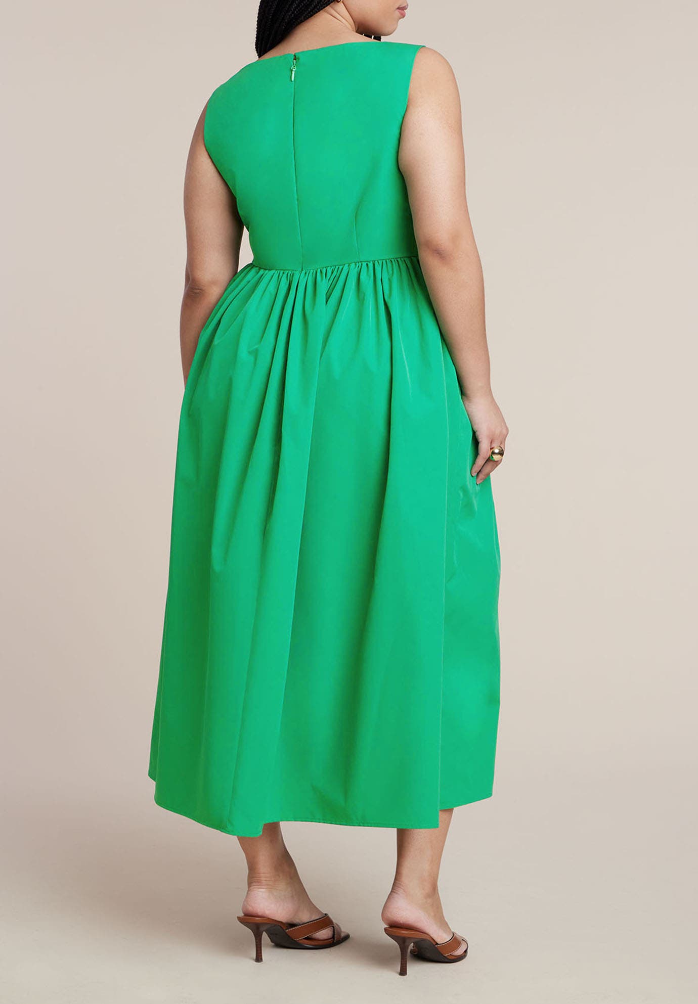 Boat Neck Flare Midi Dress - image 4