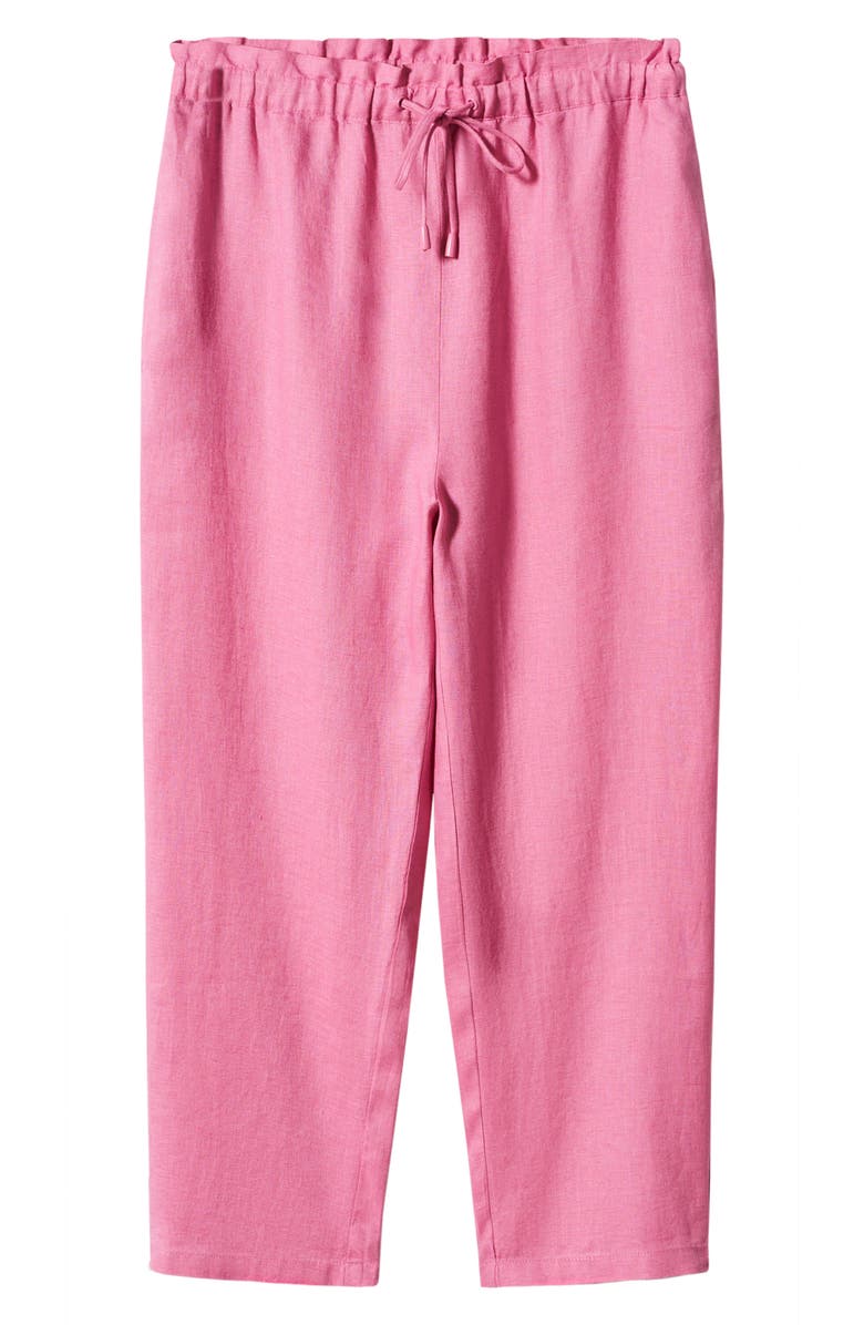 MANGO Drawstring Linen Pants, Alternate, color, 
