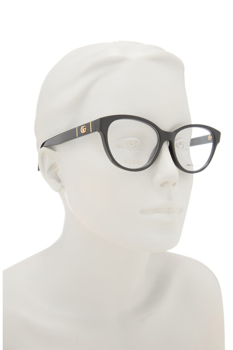 54mm Cat Eye Optical Glasses, Alternate, color, BLACK BLACK TRANSPARENT