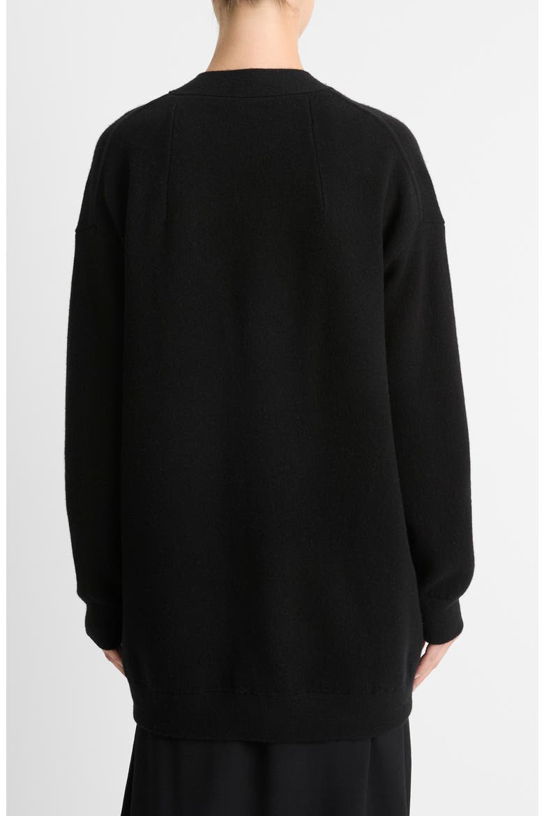 Oversize Wool Blend Double Knit Cardigan, Alternate, color, BLACK
