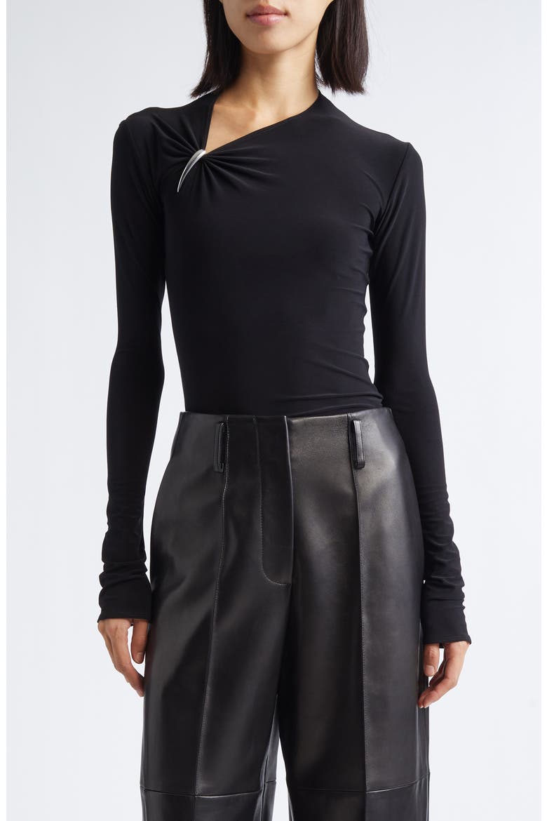 Claw Long Sleeve Jersey Top, Main, color, BLACK