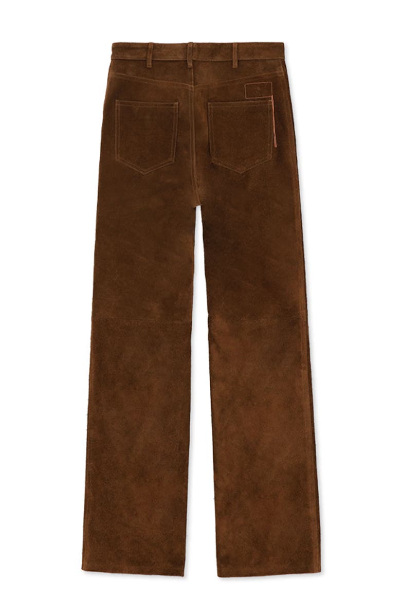 Fortela High Waist Suede Leather Trousers, Alternate, color, Brown