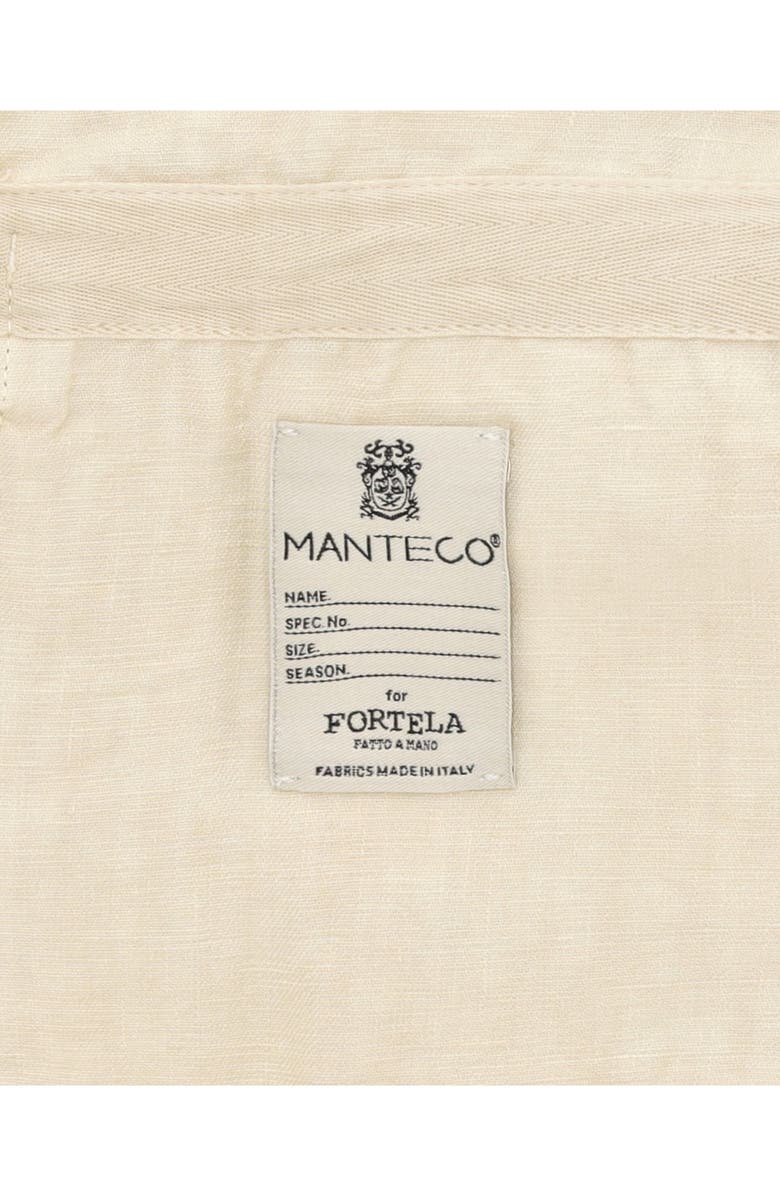 Fortela Bohem Safari Short Sleeve Linen Shirt, Alternate, color, Milk