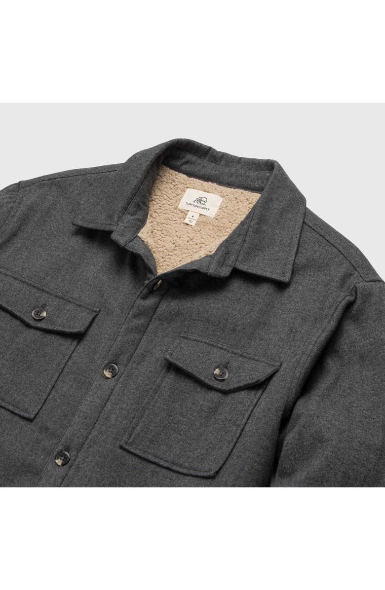 Surfside Supply Co. Skip Fleece Shirt Jacket, Alternate, color, Charcoal Heather