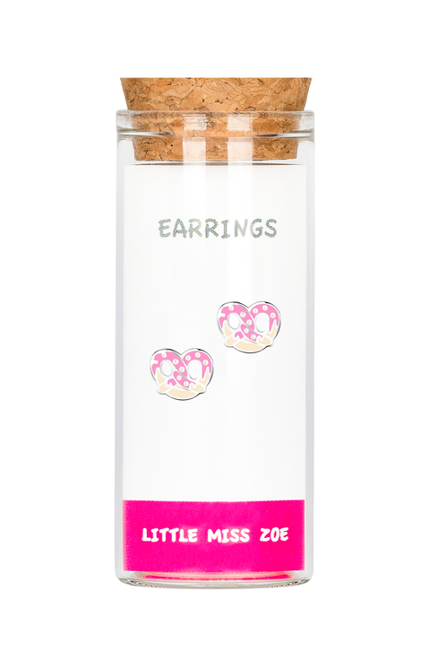Kids' Sterling Silver Pretzel Stud Earrings in Gift Bottle