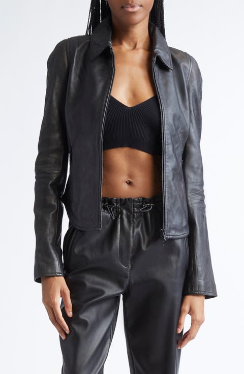 L-Egrad Distressed Leather Jacket