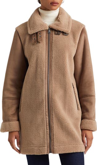 Ralph lauren faux shearling moto jacket best sale