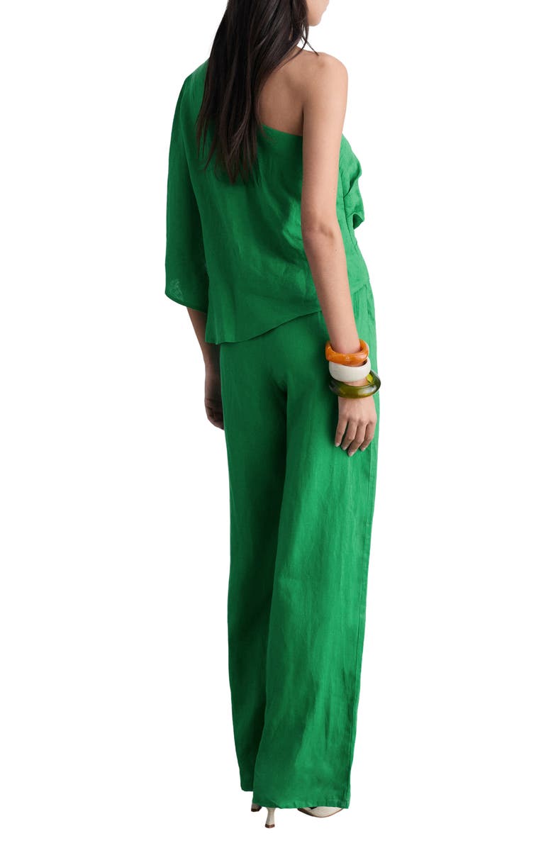 MANGO Asymmetric One-Shoulder Linen Jumpsuit, Alternate, color,