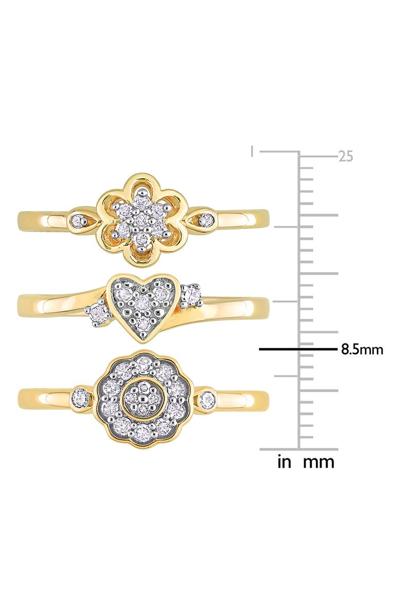 DELMAR Set Of 3 Diamond Rings - 0.21ct., Alternate, color, Gold