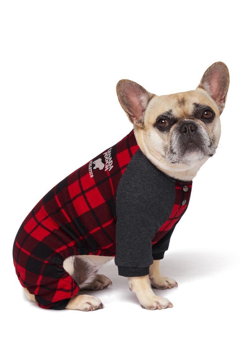 Frosty Fleece One Piece Sweatsuit, Alternate, color, RED PLAID