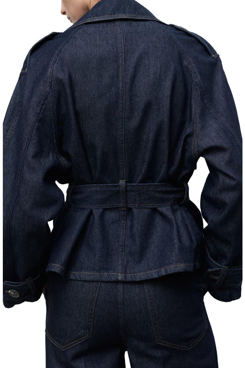 Denim Trench Jacket, Alternate, color, OPEN BLUE