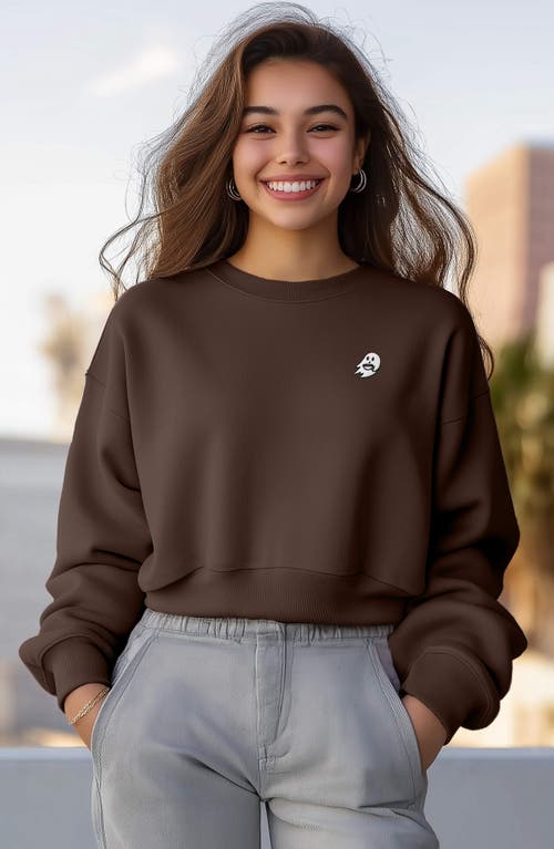 Dalix Spook-a-latte Relaxed Sweatshirt In Brown