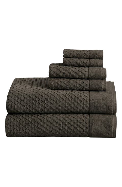 Diamond Waffle Texture 6-Piece Towel Set