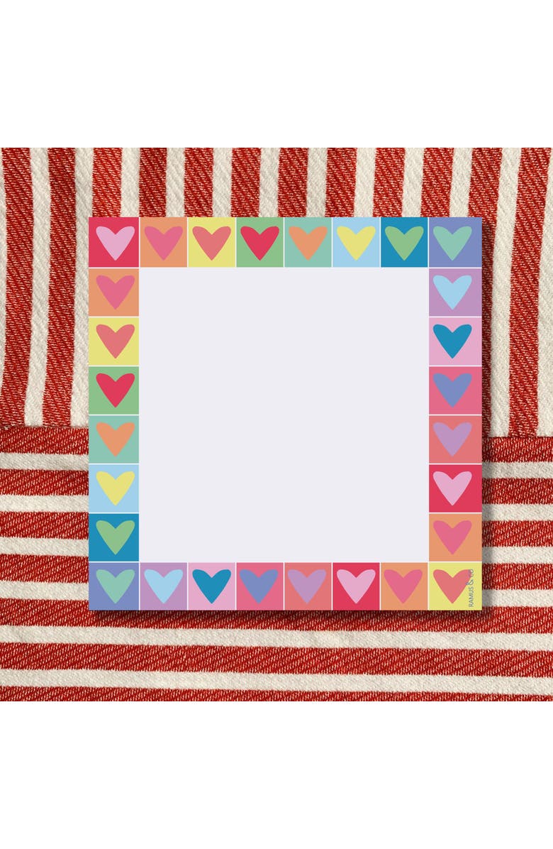 Ramus & Co Rainbow Heart 6" x 6" Square Love Notepad, Alternate, color, Multi-Pack