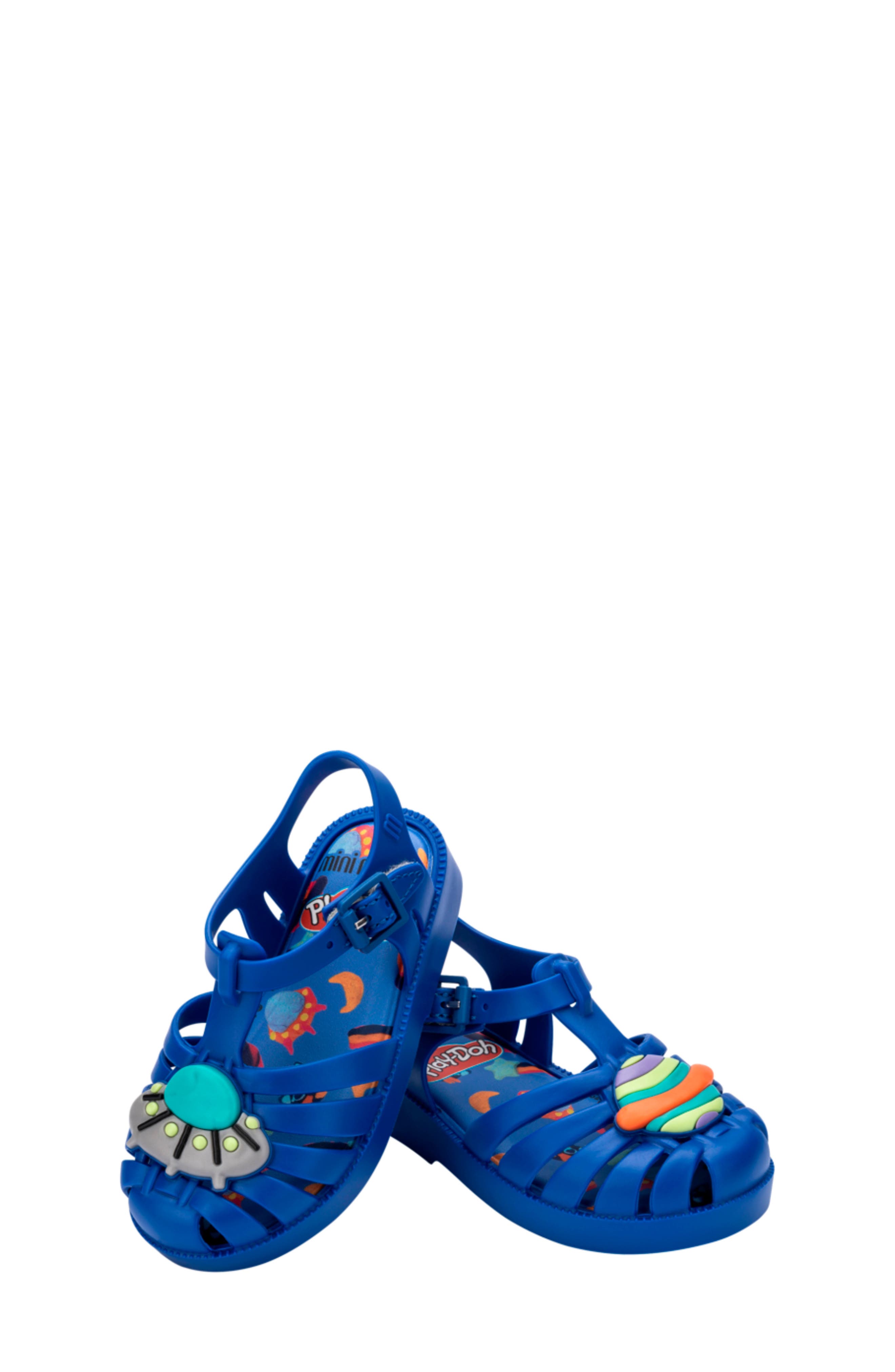 Mini Melissa Kids' Mini Possession Play Jelly Fisherman Sandal, Alternate, color, Blue Matte