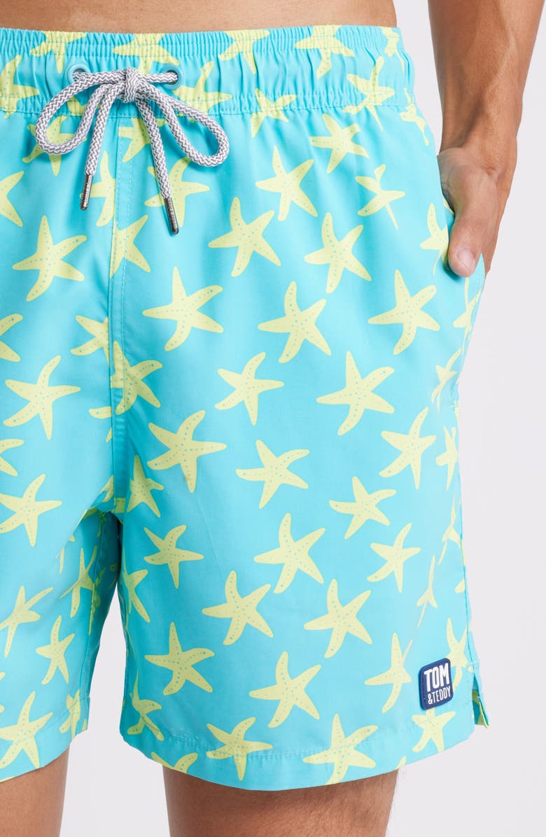 Tom & Teddy Starfish Swim Trunks, Alternate, color,