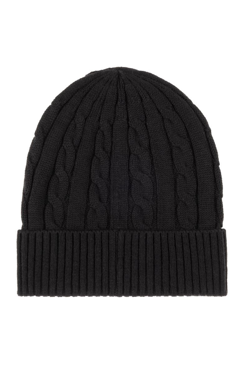 Polo Ralph Lauren Cotton Cashmere Cable Beanie, Alternate, color, Polo Black