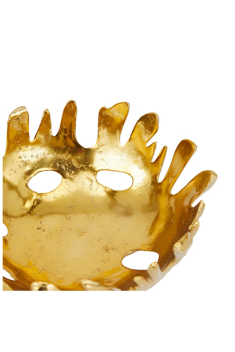 Goldtone Aluminum Contemporary Abstract Decorative Bowl - Set of 2, Alternate, color, GOLD