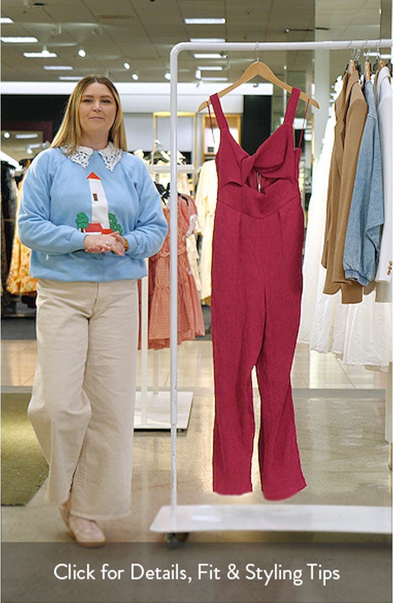 Plissé Cutout Wide Leg Jumpsuit, sales video thumbnail