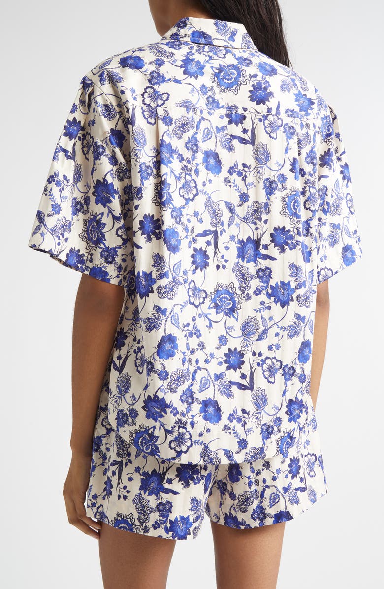 Derek Lam 10 Crosby Keaton Floral Elbow Sleeve Cotton Button-Up Shirt, Alternate, color,