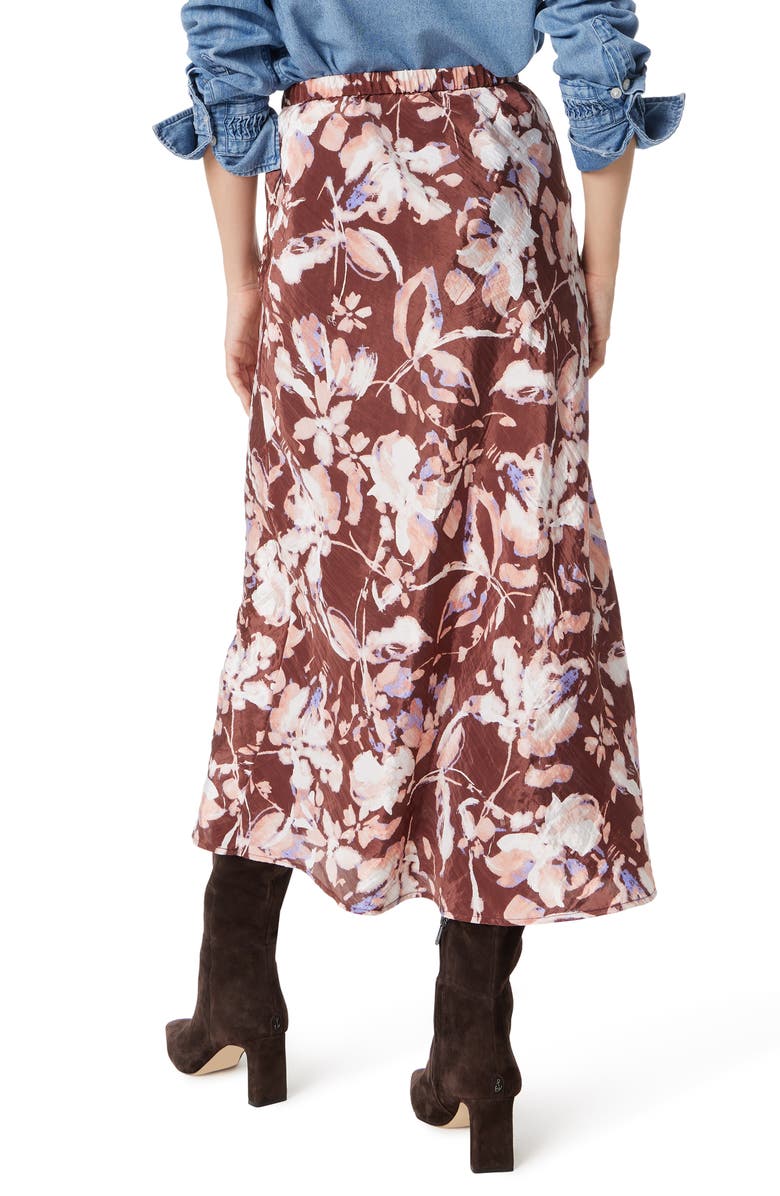 Sam Edelman Gracie Floral Print Satin Midi Skirt, Alternate, color, 