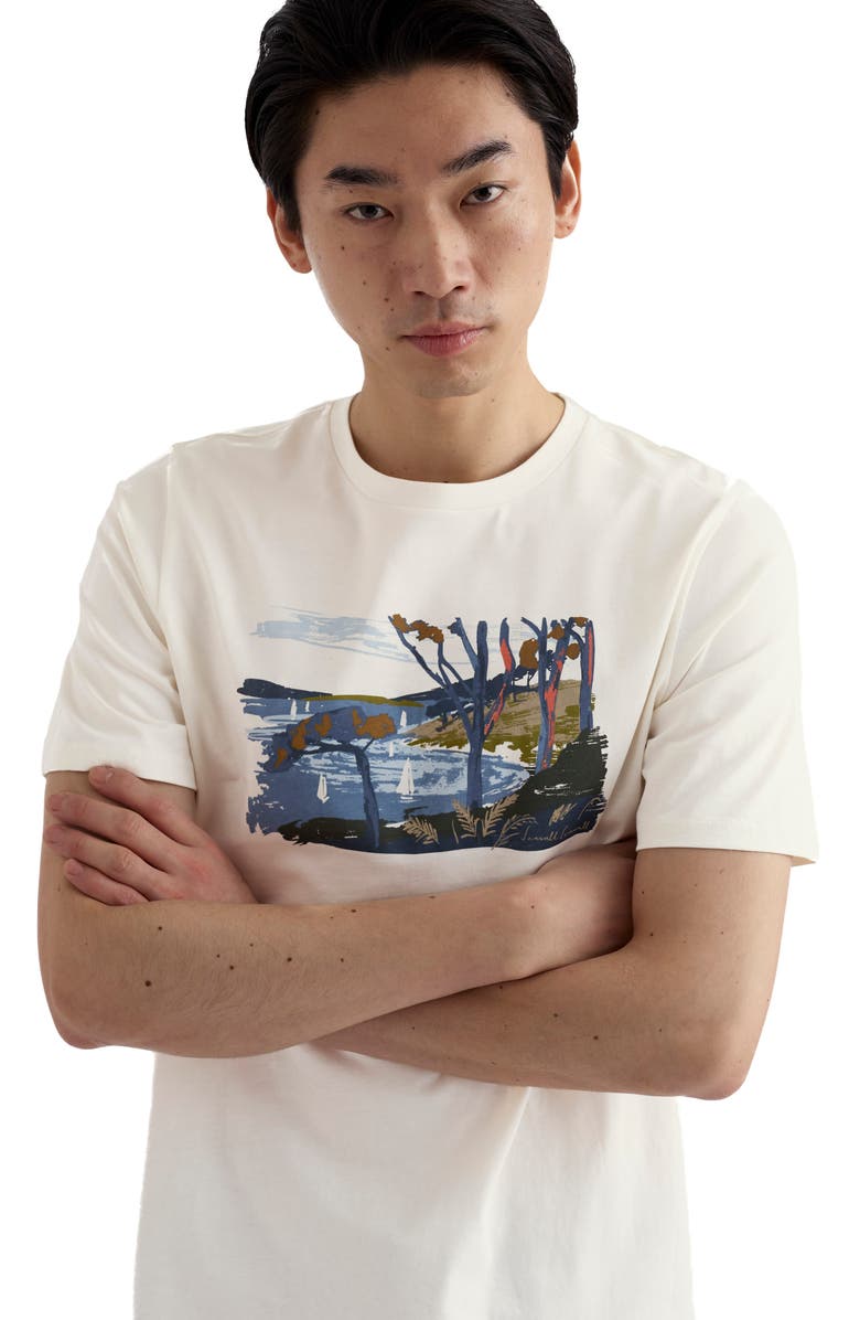 Seasalt Cornwall Midwatch Organic Cotton Graphic T-Shirt, Alternate, color, Through The Trees Chalk