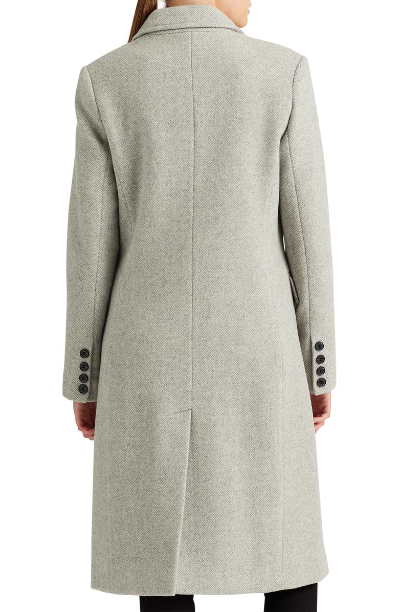 Lauren Ralph Lauren Double Breasted Wool Blend Maxi Coat, Alternate, color,