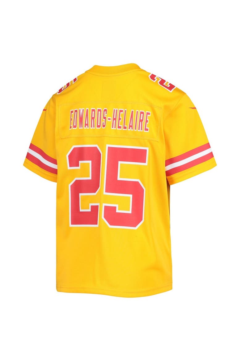Youth Nike Clyde Edwards-Helaire Gold Kansas City Chiefs Inverted Team Game Jersey, Alternate, color, Gold