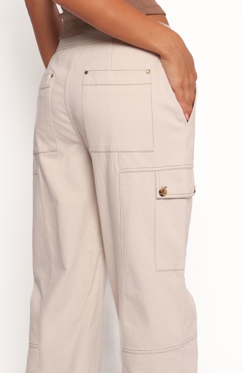 Petal & Pup Kiah Cotton Cargo Pants, Alternate, color, Ecru