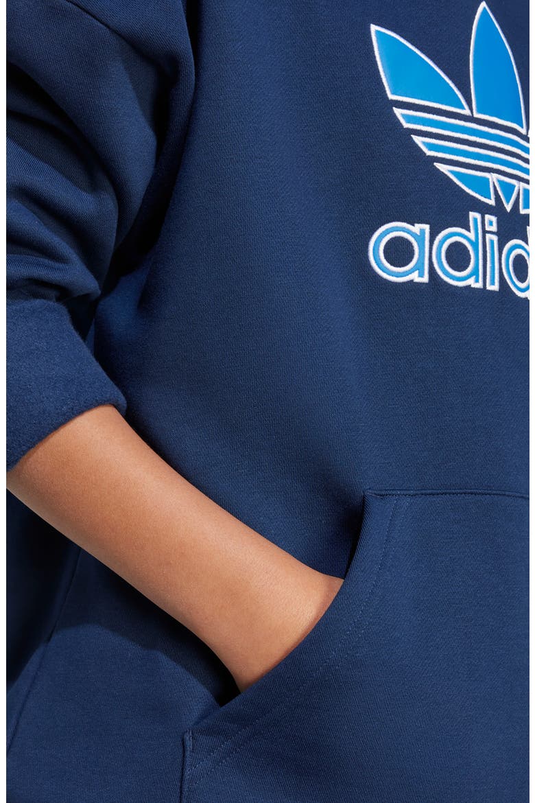 Kids' Trefoil Hoodie, Alternate, color, NIGHT INDIGO