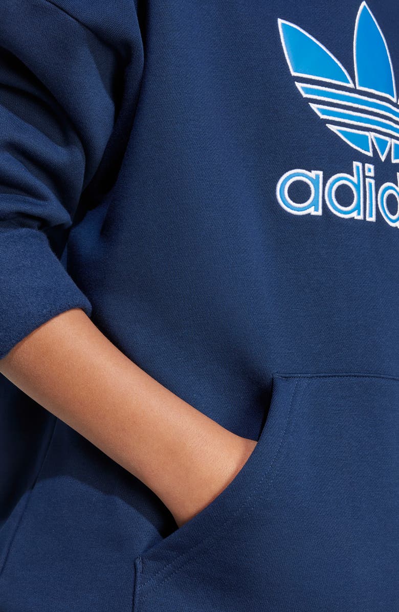 adidas Originals Kids' Trefoil Hoodie, Alternate, color, Night Indigo