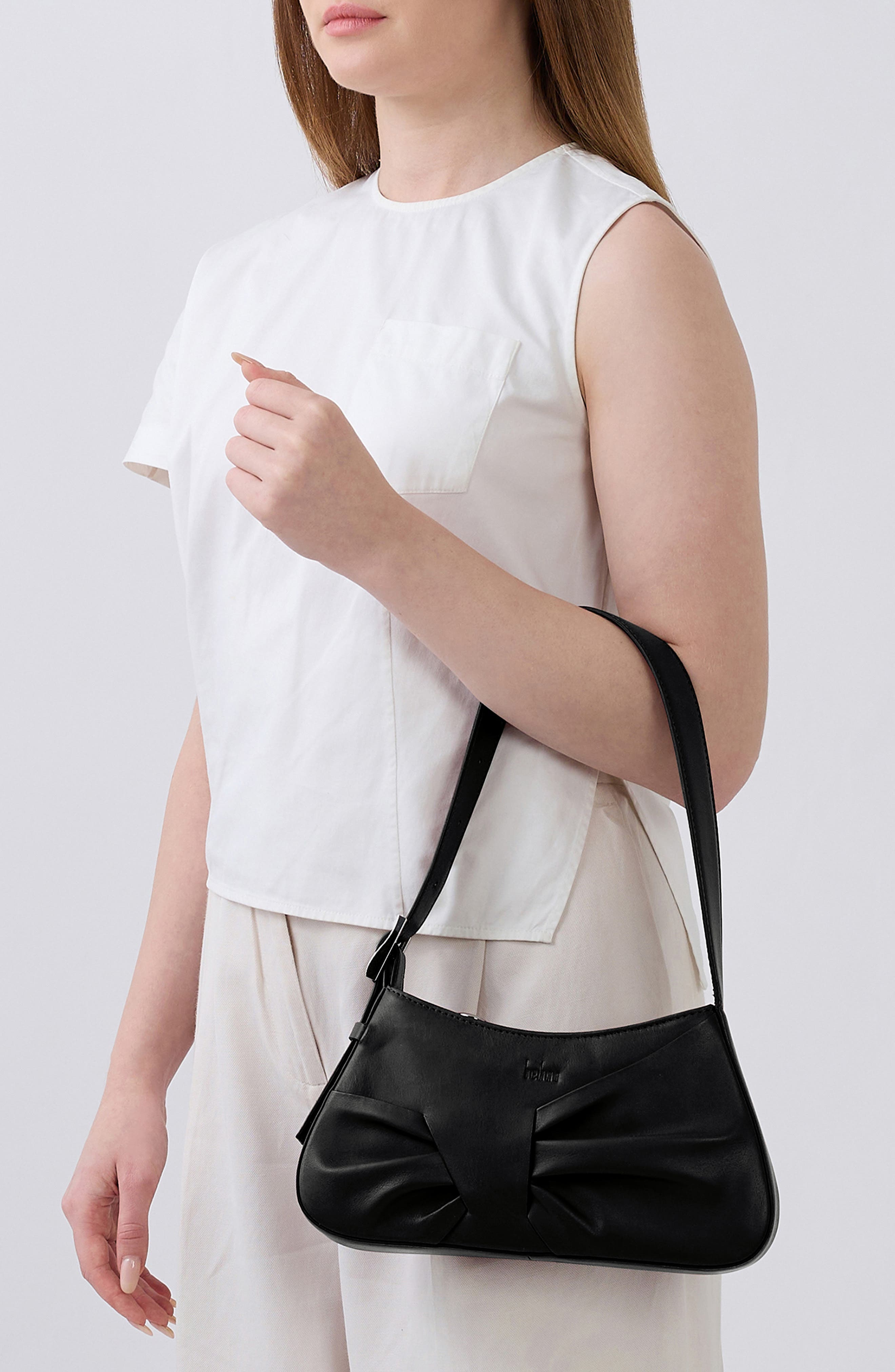 behno Mini Leena Leather Shoulder Bag, Alternate, color, Black