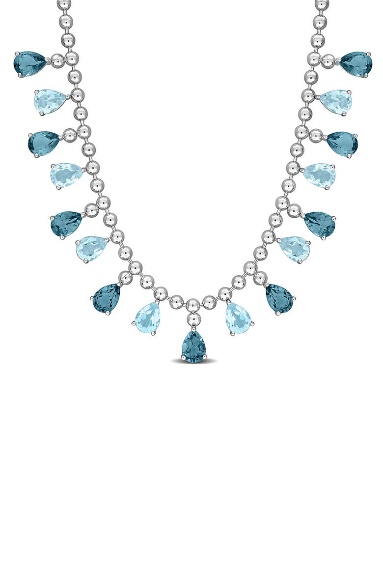 Sky Blue Topaz & Blue Topaz Necklace, Main, color, BLUE