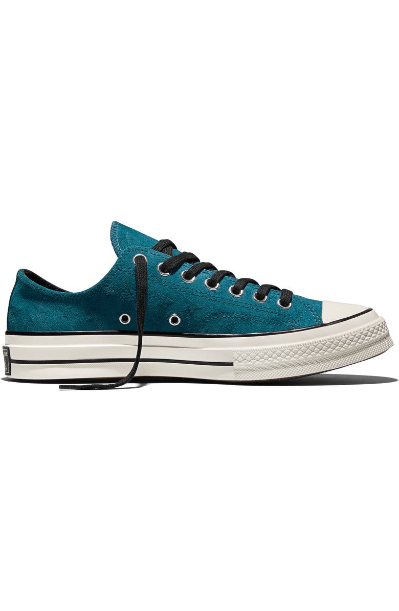 Converse Gender Inclusive Chuck 70 Stars Suede Low Top Sneaker, Alternate, color, Murky Waters/ Egret/ Black