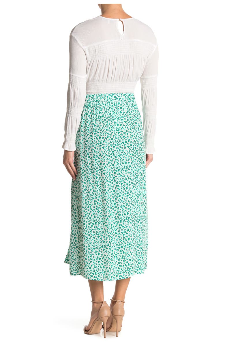 Elodie Patterned Side Slit Midi Skirt, Alternate, color, 