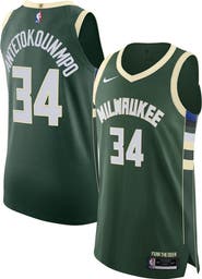 Nike Men's Nike Giannis Antetokounmpo Hunter Green Milwaukee Bucks Authentic Jersey - Icon Edition