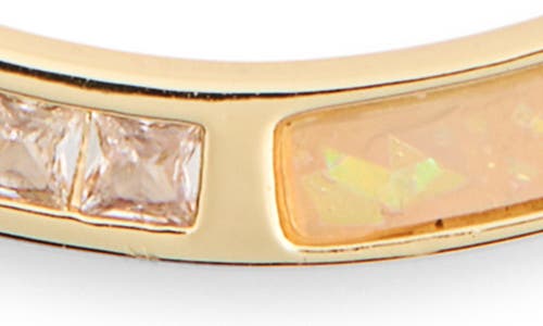 Nordstrom Rack Cubic Zirconia & Mother-of-pearl Bar Necklace In Gold
