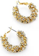 Panacea Crystal Encrusted Hoop Earrings