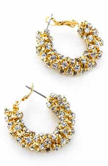 Panacea Crystal Encrusted Hoop Earrings