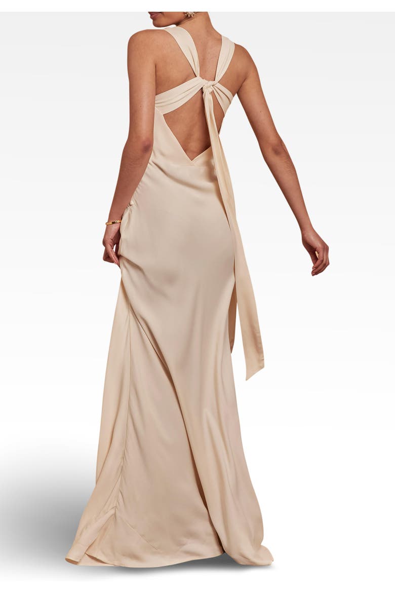 Coco Satin Dress, Alternate, color, Champagne Ivory