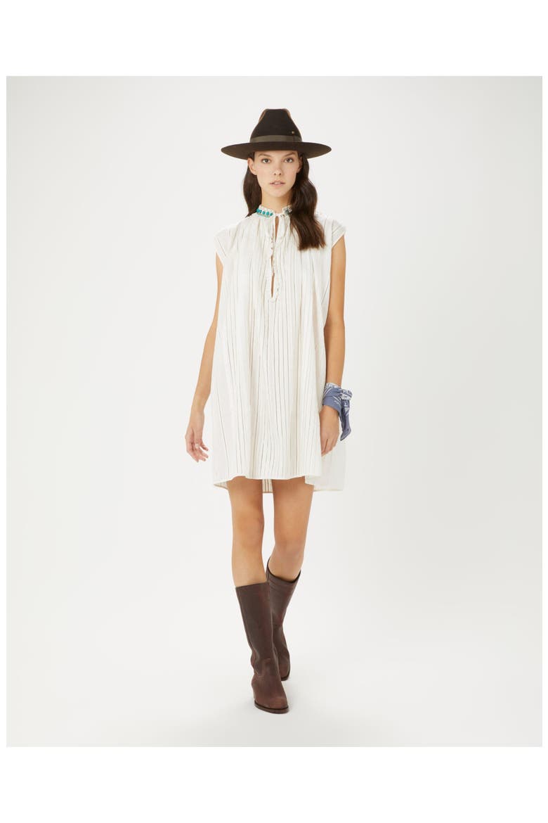 Afir Striped Cotton Sleeveless Dress, Alternate, color, Beige