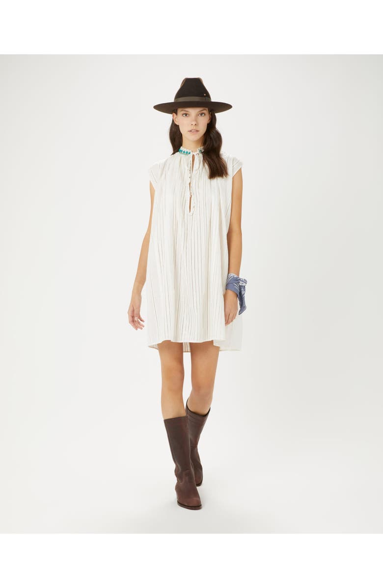 Fortela Afir Striped Cotton Sleeveless Dress, Alternate, color, Beige